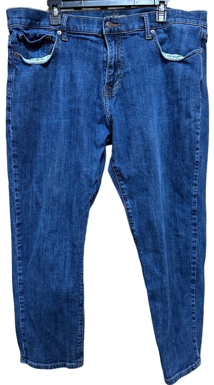 Lucky Brand 221 Straight Jeans Men Size 40 Dark Blue Stretch Mid Rise Cotton